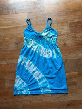 Blue Tie-Dye Spaghetti Strap Sundress